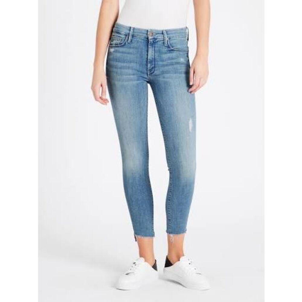 Mother The Looker Ankle Step Fray Jeans in Where There’s Smoke Size 24